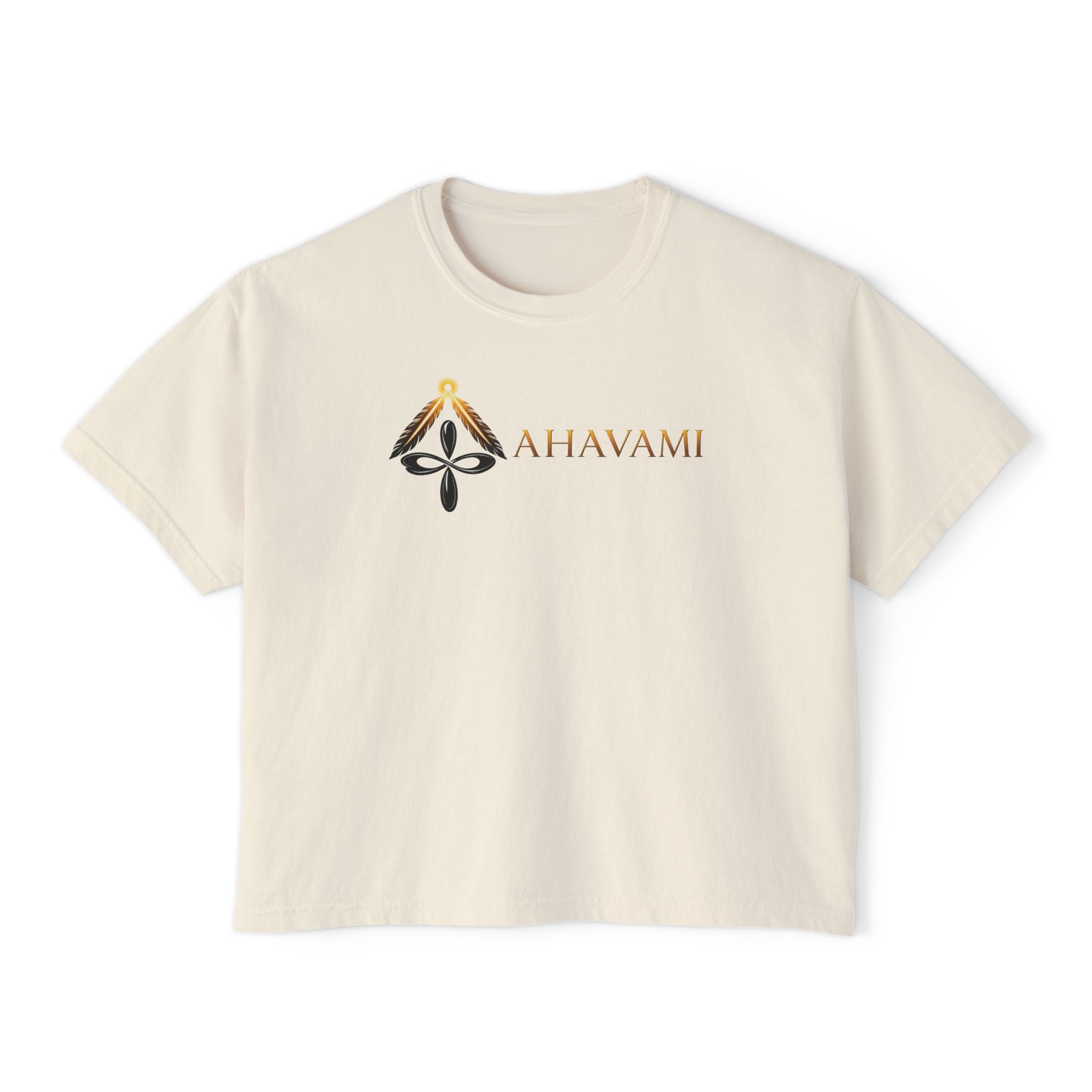 Rich in Spirit Elephant design Tee | Ahavami logo boxy tee
