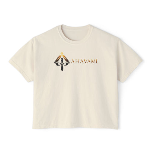 Rich in Spirit Elephant design Tee | Ahavami logo boxy tee