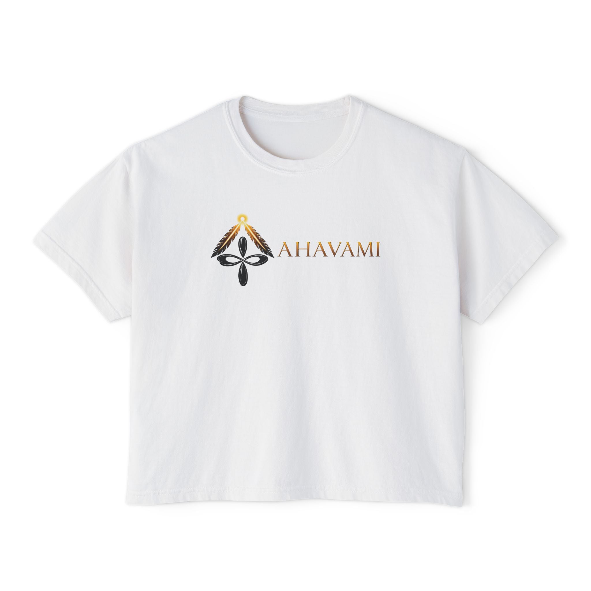 Rich in Spirit Elephant design Tee | Ahavami logo boxy tee