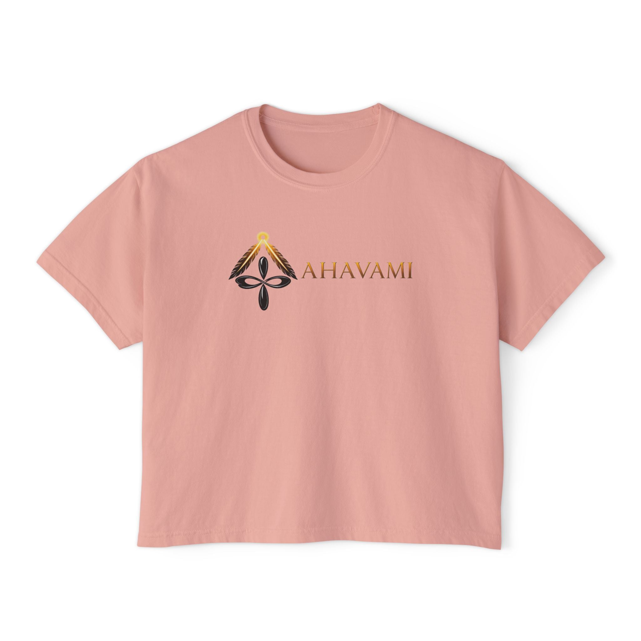 Rich in Spirit Elephant design Tee | Ahavami logo boxy tee